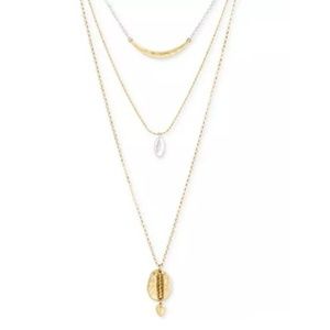 🆕 Lucky Brand Two-Tone Triple-Layer Necklace